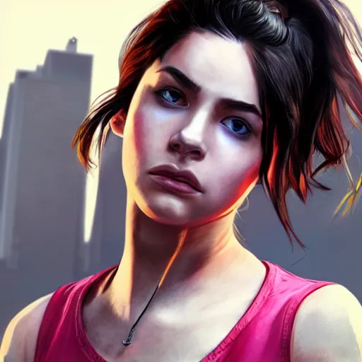 Prompt: high quality high detail girl in the style of gta 5 cover art, photorealistic lighting