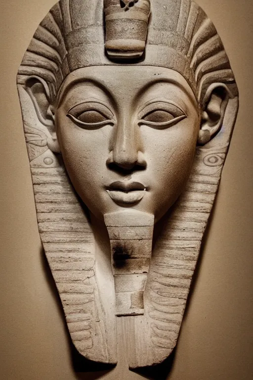 Image similar to a highly detailed beautiful portrait of a egyptian god sculpted by philippe faraut.