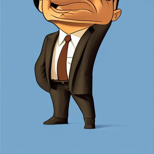 Prompt: Mr. Bean by Bruce Timm