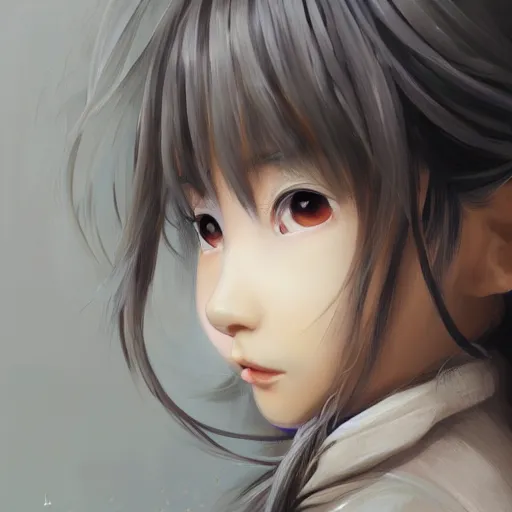 Image similar to dynamic composition, motion, ultra-detailed, incredibly detailed, a lot of details, amazing fine details and brush strokes, colorful and grayish palette, smooth, HD semirealistic anime CG concept art digital painting, watercolor oil painting of a Japanese schoolgirl, by a Chinese artist at ArtStation, by Huang Guangjian, Fenghua Zhong, Ruan Jia, Xin Jin and Wei Chang. Realistic artwork of a Chinese videogame, gradients, gentle an harmonic grayish colors.