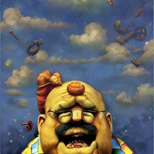 Image similar to Wario, artwork by Esao Andrews,