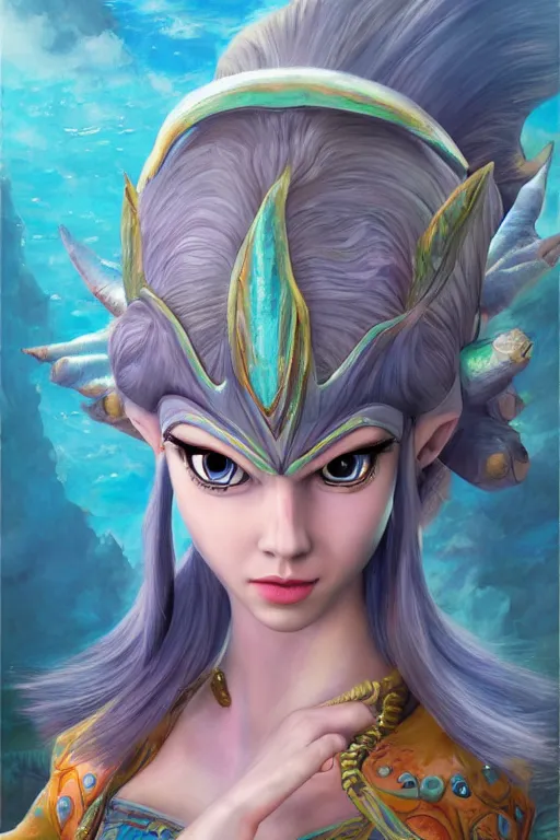 Prompt: Princess Ruto from Zelda, oil on canvas, intricate, portrait, 8k highly professionally detailed, HDR, CGsociety