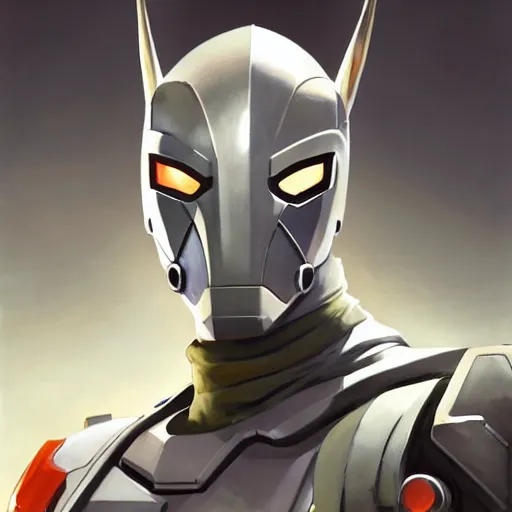 Image similar to greg manchess portrait painting of armored spiderman ultraman grey fox metal gear cyborg japanese - american hybrid as overwatch character, medium shot, asymmetrical, profile picture, organic painting, sunny day, matte painting, bold shapes, hard edges, street art, trending on artstation, by huang guangjian and gil elvgren and sachin teng