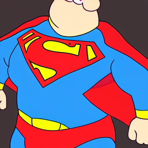 Prompt: Peter Griffin dressed as superman realistic photograph