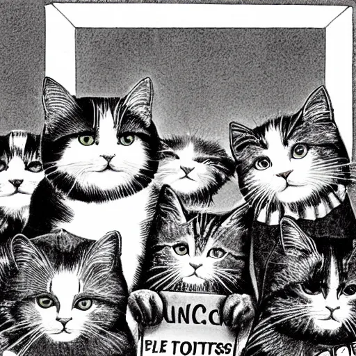 Image similar to cats leading a socialist revolution