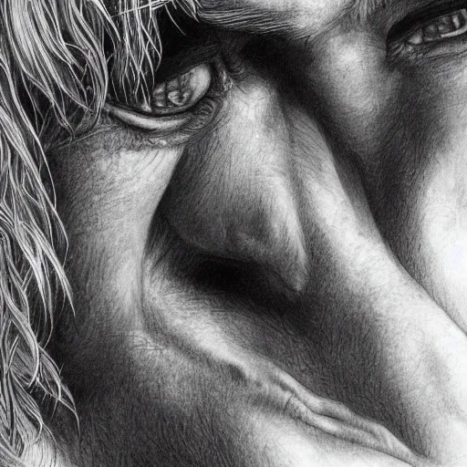 Image similar to close up pencil sketch of middle earth and hobbits ,digital art, high detail, hyper realistic,