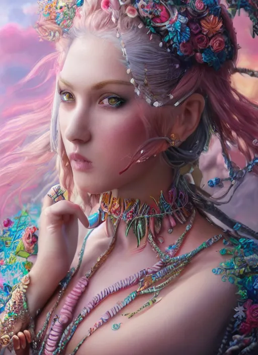 Prompt: detailed realistic full body colorful pastel painting of a pirate female in intricate clothing, beautiful face, elegant pose, fantasy, illustration, insanely detailed and intricate, octane render, 4k