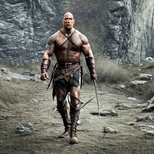 Prompt: Dwayne Johnson as Legolas