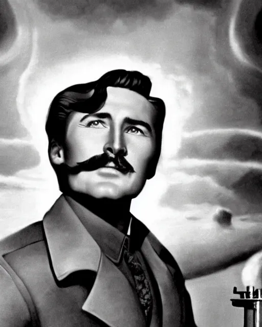 Prompt: Errol Flynn as a scientist. 1980s dystopian Soviet Russia, propaganda screens. Unreal engine, fantasy art by Rosa Bonheur. Faithfully depicted facial expression, perfect anatomy global illumination, radiant light, detailed and intricate environment