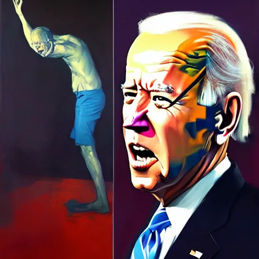 Image similar to joe biden in the style of adrian ghenie, esao andrews, ( ( ( jenny saville ) ) ), edward hopper, surrealism, dark art by james jean