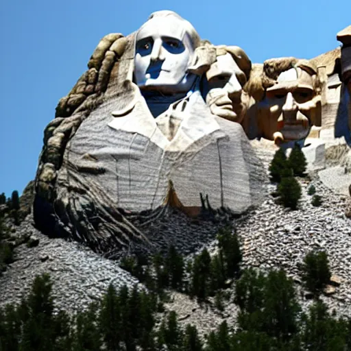 Prompt: gabe newell on mount rushmore