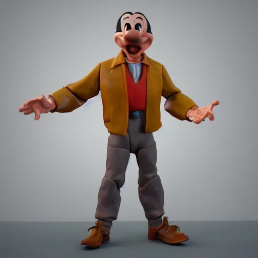 Prompt: old walt disney action figure, well lit 3 d render, unreal engine, octane, 4 k, trending on artstation