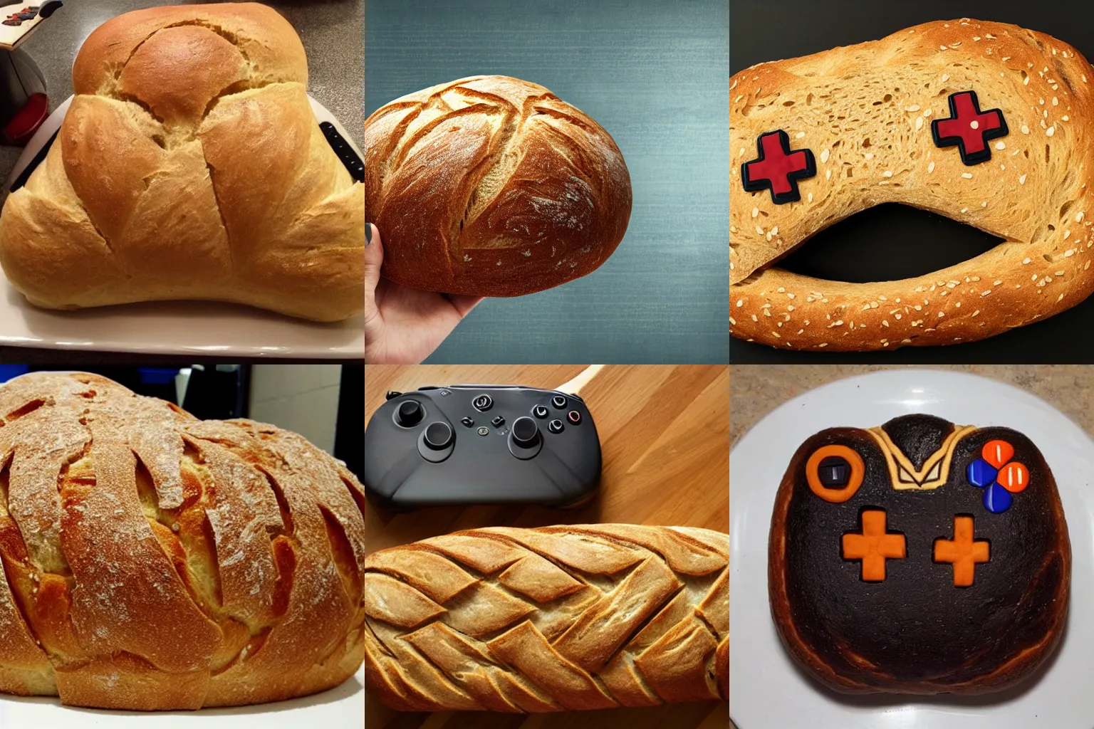 Prompt: A gamer bread