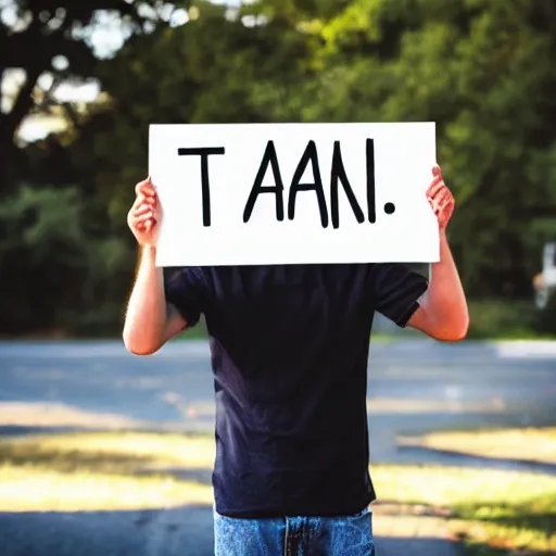 Image similar to man holding a sign that says “ thank you ” in bold uppercase letters, madly grinning, studio light