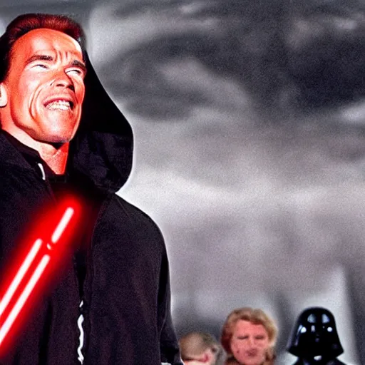 Image similar to Arnold Schwarzenegger as a sith lord