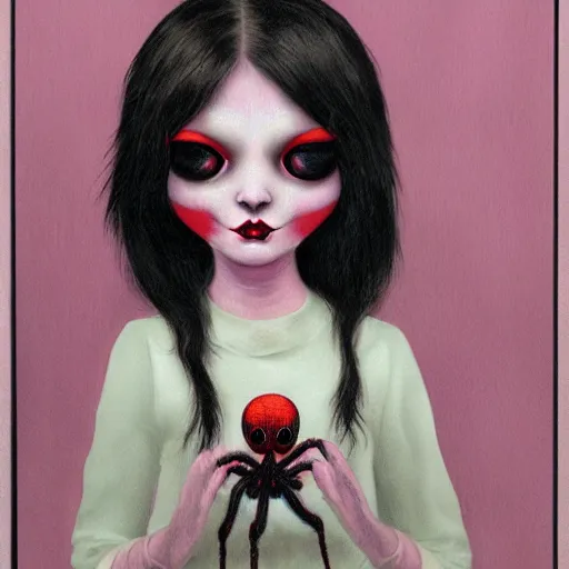 Image similar to spider headed girl in the style of Mark Ryden