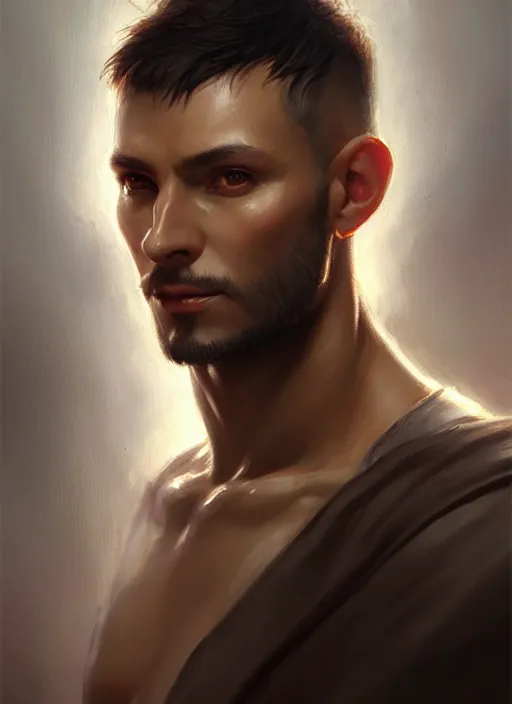 Image similar to a _ fantasy _ style _ portrait _ painting _ of light brown argentinian male short black hair defined chiseled facial features face big ears, rpg dnd oil _ painting _ unreal _ 5 _ daz. _ rpg _ portrait _ extremely _ detailed _ artgerm _ greg _ rutkowski _ greg