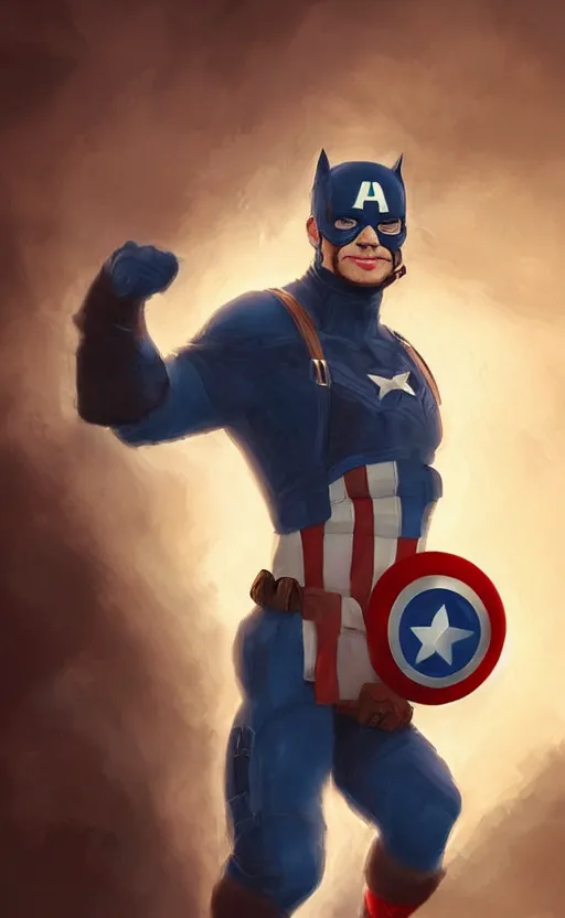 Image similar to cat as captain america, dynamic lighting, cinematic, ultra detailed, trending on art station, stunning visuals, creative, fantasy concept art