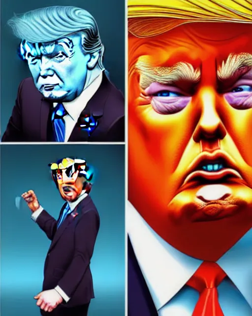 Image similar to digital art, fantasy portrait of donald trump saying i take the 5 th, by james jean, by ross tran, ultra detailed, character design, concept art, trending on artstation,