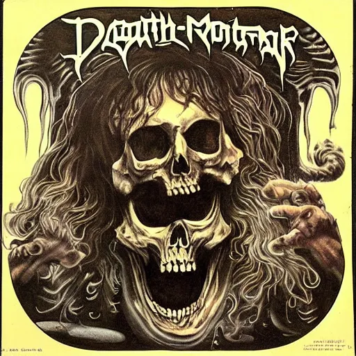 Prompt: vintage death metal album cover