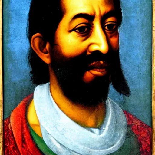 Image similar to A Renaissance portrait painting of Sheikh Mujibur Rahman