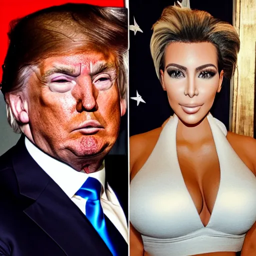 Image similar to Donald Trump as Kim Kardashian