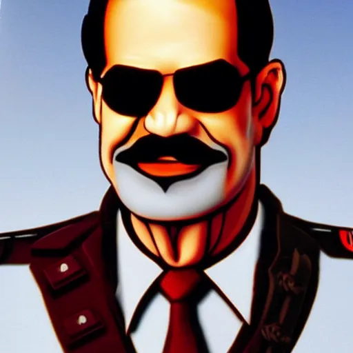 Image similar to Saddam Hussein Max Headroom