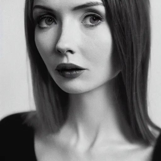 Image similar to portrait of karen gillan, close up, sharp details, studio photo. nikon 2 9 mm f / 0. 8, cinelux asa 1 0 0, medium - format print.