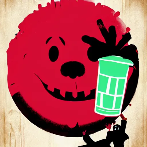 Image similar to kool - aid man horror movie poster