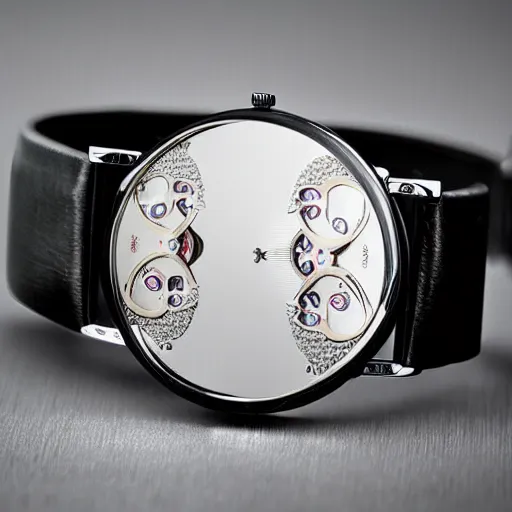 Image similar to a mirror watch with 3 faces and 3 watch bodies