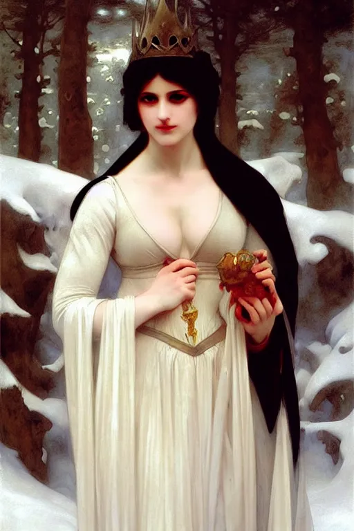 Image similar to snow queen evil demon, painting by rossetti bouguereau, detailed art, artstation