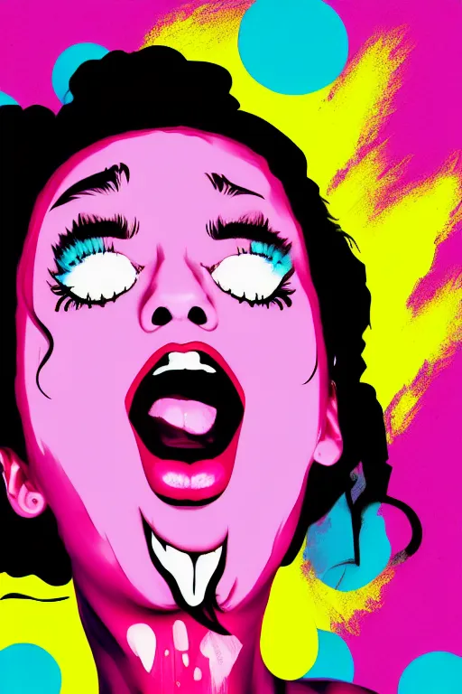 Prompt: girl screamin yolo - aesthetic, smooth painting, remove duplicate, 4 k, illustration, comical, acrylic paint style, pencil style, torn cosmo magazine style, pop art style, ultrarealism, by mike swiderek, jorge lacera, ben lo, tyler west