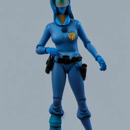 Image similar to blue diamond headed fighter pilot, cartoon nft profile pic, ultra realistic plastic figure, soft shadows, natural lighting