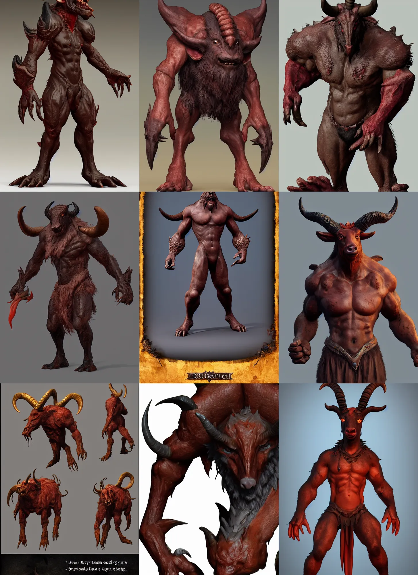 Prompt: a fantasy character Devil at Proto-Slavic mythology. Dark skin, increased hairiness, goat legs. pork snout . Full body, detailed and realistic, 4k, top-artstation, inspired blizzard games, octane render