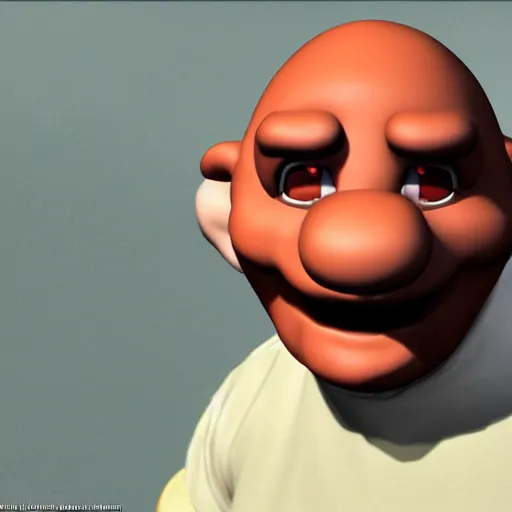 Image similar to hyperrealistic render of a goomba from mario, creepily realistic lots of detail uncanny