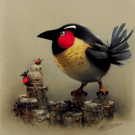 Image similar to ( ( ( ( ( bomb, angry bird. muted colors. ) ) ) ) ) by jean - baptiste monge!!!!!!!!!!!!!!!!!!!!!!!!!!!