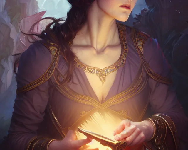 Image similar to photography of gwenda morgan, deep focus, d & d, fantasy, intricate, elegant, highly detailed, digital painting, artstation, concept art, matte, sharp focus, illustration, hearthstone, art by artgerm and greg rutkowski and alphonse mucha