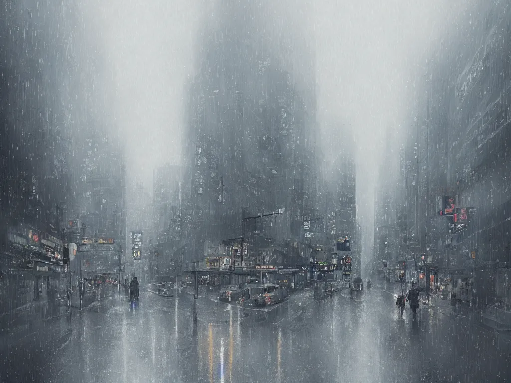 Prompt: beautiful illustration of hong kong in the rain and fog, trending on pixiv, artstation