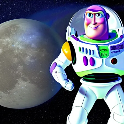 Image similar to buzz lightyear on the moon