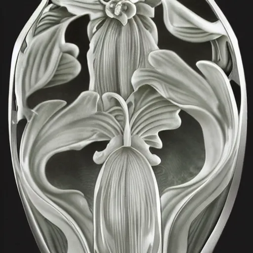 Prompt: hyperrealistic botanical artnouveau construction rene lalique jewelry