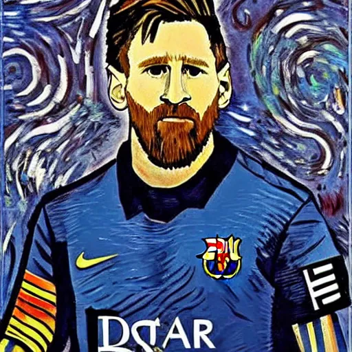 Prompt: lionel messi art by van gogh