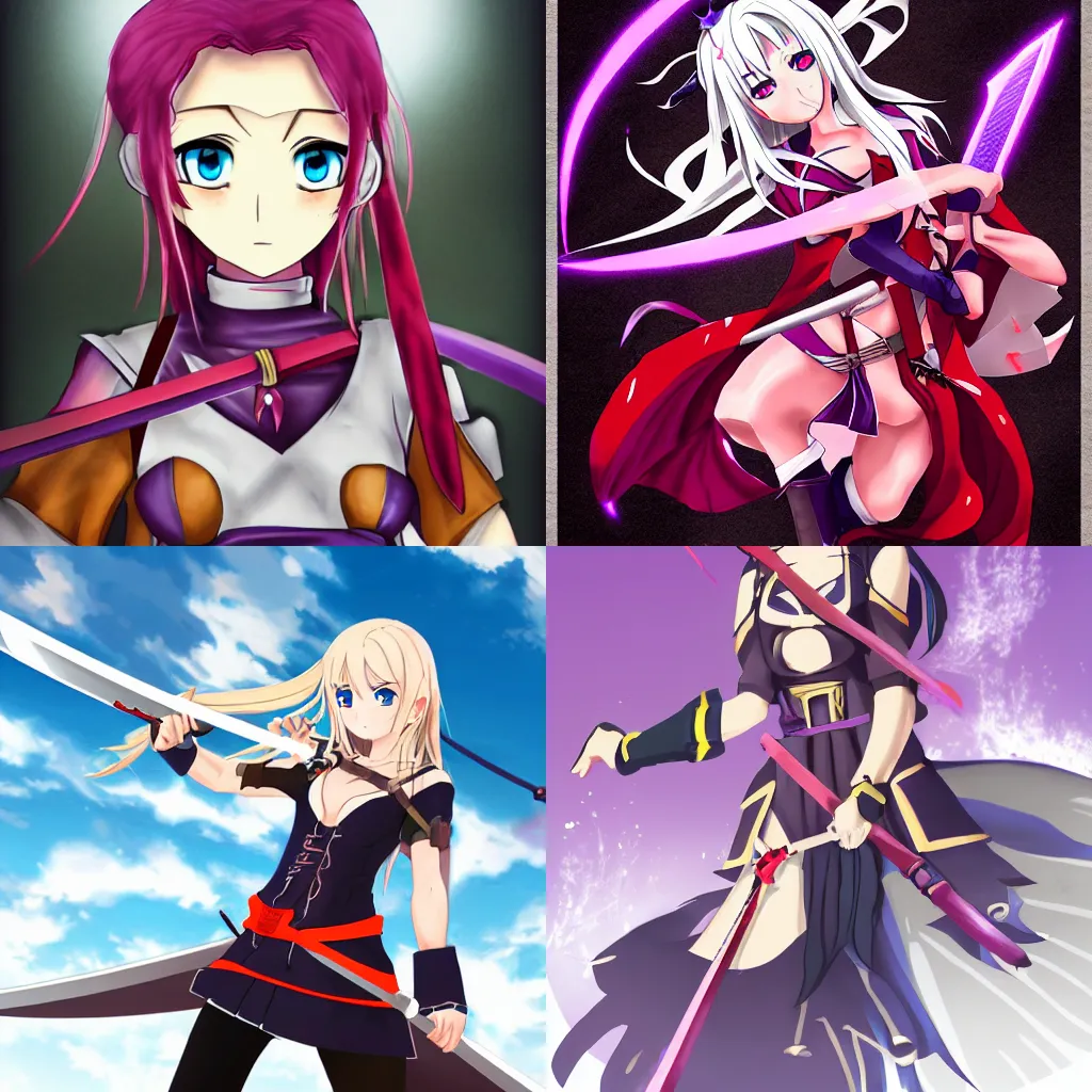 Prompt: anime swordfighter woman, Leria_V