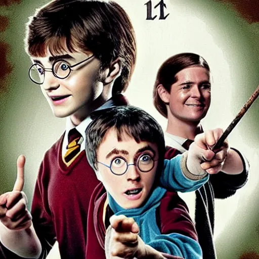 Prompt: harry potter and a big italian sausage
