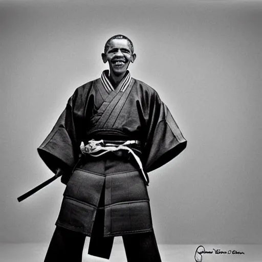 Image similar to obama as a samurai