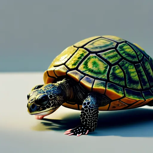 Prompt: , a mouse turning into a turtle, ultra realistic, intricate details, highly detailed, photorealistic, octane render, 8 k, unreal engine.