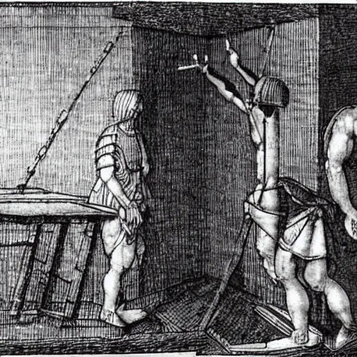 Image similar to a torture chamber designed by leonardo da vinci