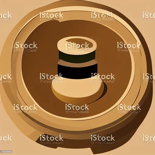 Prompt: lathe inside wooden bowl, vector art, simple