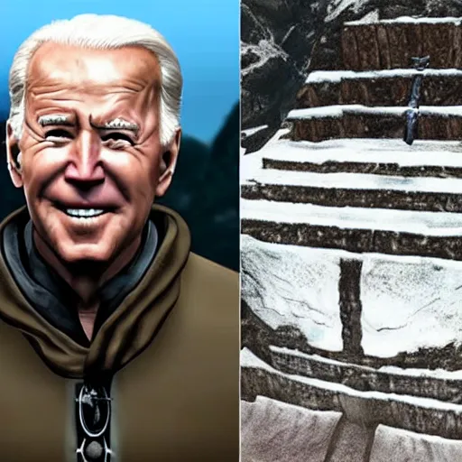 Image similar to joe biden in skyrim