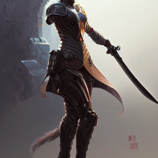 Image similar to portrait digital painting of an armored woman holding a sword. intricate, elegant, highly detailed, digital painting, artstation, concept art, smooth, sharp focus, illustration, by terry wei, qiu fang, tooth wu, kan liu, siwoo kim, jisu choe