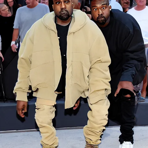 Prompt: kanye west being shrunk by a shrink ray